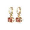 Aretes de granada diseño nicho chapados en oro de 18K circón naranja retro elegante collar con colgante de lujo ligero