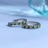 Longlong Gold Jewelry 2023 New 925 Sterling Silver White Blue Diamond Brincos High Carbon Diamond Ear Buckle Simple Fashion All-match Mulheres