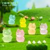 Micro-paisaje lindo gatito luminoso lindo grano paisajismo de jardín decoraciones diy accesorios mini escritorio pequeños adornos