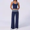 Calça pantalona esportiva casual transfronteiriça de alta elasticidade para levantar o bumbum, para mulheres, com toque nude, decote halter, adequada para corrida e fitness, pode ser usada como roupa externa, com um conjunto de alças