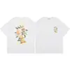 260g Casa Casablanca Manga Curta Versão Autêntica Ins Marca Tendência Europeia e Americana de Nicho Algodão Casual High Street Camiseta
