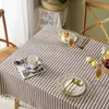 Mantel de Tela de Algodón y Lino Estilo Japonés, Mantel Fresco a Cuadros para Mesa de Comedor, Tela Cubierta de Lino, Mantel de Mesa de Café con Borlas Nórdicas, Mantel Largo