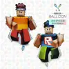Nuevos globos de papel de aluminio con forma de dibujos animados transfronterizos de Minecraft Roblox para decoración de ambiente de fiesta LEGO