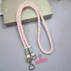 Cuerda Trenzada Colorida Gruesa con Bloques de Color y Hebilla en Forma de Corazón para Colgar Fundas de Teléfono, Adecuada para Hombres y Mujeres, Duradera y Cómoda