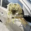 Nuevo 6.4cm gasa de nieve a través de flor grande dorada a mano flor flor empaque de regalo decoración de coche de boda flor 70#
