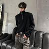 Roupa Modelo Masculino Moletom Gola Alta Vermelho Angorá Meio Zíper Ombreira Camiseta Manga Longa Exportação Colarinho Alto Masculino Camiseta para Usar por Baixo