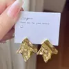 Diseño Único de Aretes de Nicho Plegados Cuadrados, Nuevos Aretes Metálicos de Moda de Gama Alta, Elegantes Accesorios para Orejas Retro