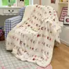 Ins macia e fofa manta de inverno quente de flanela de leite para gato, cobertor de ombro espesso de lã de cordeiro, manta decorativa para sofá