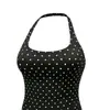 2026 Nuevo Conjunto de Yoga Sin Costuras de Lunares Europeo y Americano con Almohadillas en el Pecho, Cuello Halter, Espalda Hermosa, Shorts Levanta Glúteos, Conjunto de Dos Piezas para Fitness