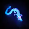 Dragón Chino Luminoso Realista Impreso en 3D Dragón de Cristal Fluorescente Artesanía Adorno para Escritorio de Computadora