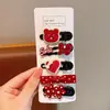 Franja de testa infantil não machuca o cabelo grampo de cabelo lateral de menina tiara vermelha de alto valor para bebê grampo de cabelo de menina