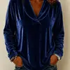 2026 Moda Amazónica Transfronteriza Europea Ropa de Mujer Nueva Color Sólido Cuello de Muñeca Manga Larga Sexy Sudadera de Terciopelo