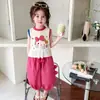 Conjunto de Verano para Niñas 2026 Nuevo Estilo Chaleco de Dibujos Animados de Verano para Niños Pantalones Finos de Bebé Modernos Conjunto de Dos Piezas