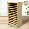 Armário de Armazenamento de Papel para Desenho Artístico de Jardim de Infância Porta-Papel Cartão Quatro Aberturas Rack de Armazenamento de Prancheta 4K Sala de Arte Armário de Papel para Pintura Artesanal