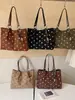 Bolso de hombro de lunares nuevo 2026 transfronterizo, bolso tote de gran capacidad para mujer para ir al trabajo, bolso de mano moderno y versátil, bolso de hombro