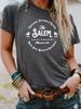 Estação Independente Verão Transfronteiriço Europeu e Americano Padrão SALEM Gola Redonda Pulôver Manga Curta ebay Camiseta Feminina