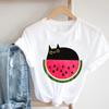 Camiseta blanca de manga corta para mujer con estampado de pata de perro gato mascota amor animal comercio exterior transfronterizo wish/ebay Amazon