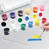 Tiras de Pintura Acrílica Impermeables al por Mayor Set de 12 Colores Pintura Artística para Estudiantes Colorear Muñeco de Yeso Producción de Tiras de Pintura