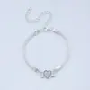 Europeu e Americano AliExpress Transfronteiriço Lazer Praia Cravejado de Diamantes Amor Símbolo Infinito Pulseira Corrente de Metal Geométrica Simples