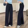 ¡Elegantes y Versátiles Pantalones de Acetato y Lana para el Trabajo! Pantalones de Lana Rectos Suaves y Finamente Confeccionados para Otoño/Invierno, Elegantes Pantalones de Pierna Ancha para Mujer