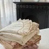 Lujo Ligero Color Sólido Algodón de Fibra Larga Mercerizado 60S Proceso de Costura de Alta Densidad Funda de Cama Lavada con Arena a Alta Temperatura Juego Individual/Tres Piezas Cubrelecho Grueso Antideslizante