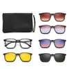 Nuevas Gafas de Sol Polarizadas para Hombre, Gafas de Sol Magnéticas Clip-On, Protección Solar, Gafas de Sol Coloridas de Moda, Monturas de Gafas para Miopía de Mujer