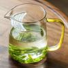 Taza de té helado de color sólido con mango recto de borosilicato resistente al calor, estufa de té Crescent, taza de té con separación de té integrada, Taza Mar de Té