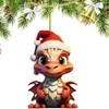 Adornos de la Serie Dinosaurio de Navidad Árbol de Navidad Creativo Dibujos Animados Coche Colgante Bolsa Llavero Decoraciones Acrílico
