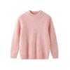 Suéter de Cashmere Espesso Novo para Crianças Outono e Inverno Suéter de Gola Alta Meia Cor Simples Pulôver Top Básico para Meninos e Meninas