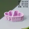 Mini Cesta de Bambú Simulada Cesta para Pan Bandeja para Pan Juguete de Comida DIY Accesorios de Resina Juguete para Casa de Muñecas Adornos