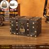 Caja de Joyería Nueva Caja de Almacenamiento de Madera con Cerradura Caja de Almacenamiento Caja de Embalaje de Piedra Caja de Madera Estilo Retro Personalizado Venta al por Mayor