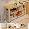 Estante de almacenamiento de cocina multifuncional de pie de múltiples niveles para el hogar, mesa extremadamente estrecha, banco de trabajo, armario de almacenamiento, armario de lado estrecho