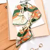 Bufanda larga de seda pequeña para mujer, bufanda de protección para el cuello para primavera, otoño y verano, hebilla para clavícula, bufanda fina de emparejamiento cruzado perezoso para camisa