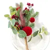Adornos de Bolas Navideñas Más Vendidos, Gotas de Agua Colgantes, Lazos para Árbol de Navidad, Bayas Rojas, Hojas de Pino, Decoraciones de Pared, Decoraciones de Ramas Navideñas