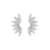 Diseño de moda transfronterizo europeo y americano, metálicos, brillantes, aretes plegables, aretes geométricos de pétalos vintage para mujer