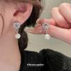 Collar de perlas con gotas de agua y diamantes incrustados, dos piezas, estilo francés, ligero, de lujo, elegante, de alta calidad, collar de moda de nicho.