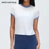 Top Deportivo de Verano para Mujer de Manga Corta, Delgado, Transpirable, para Fitness, Running, Yoga, Camiseta Delgado Ajustado Adelgazante D26053