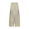 25032 Calça Casual Masculina Tendência Retro Americana Plissada Design Desconstruído Solta