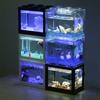 Lámpara LED Creativa de Bloques de Construcción Tanque de Peces Cubo Tailandés Tanque de Peces Mini Lámpara USB Caja de Bolas de Algas Caja de Visualización Ecológica para Mascotas Trepadoras