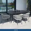Mesas y Sillas para Terraza de Villa al Aire Libre, Jardín de Patio, Mesa de Comedor de Pizarra de Lujo Ligero, Silla de Ratán para Balcón al Aire Libre, Combinación de Mesa y Silla de Té