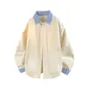 Chaqueta Retro Americana de Cuadros Patchwork con Solapas para Hombres y Mujeres Hermosa de Marca de Moda Rogue Fresca de Otoño Holgada Informal para Pareja