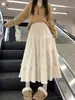 Falda de paraguas de pana con encaje dulce, longitud media, para Otoño e Invierno, nueva, de cintura alta, adelgazante, elegante, línea A, para mujer