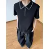 2026 Nuevo Estilo de Verano Camiseta de Marca Moderna para Hombre con Cuello de Solapa, Mangas Cortas, Estilo Coreano, Corte Ajustado, Moderna, Versátil Camisa Polo