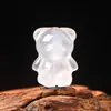Gelatina Natural de Lichi Ágata Blanca Bolsa de la Suerte Colgante de Pata de Gato Pulsera de Ágata Blanca Hecha a Mano DIY Accesorios de Joyería de Gota Pequeña