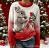 Nueva sudadera de franela para mujer con estampado digital 3D navideño, sitio web independiente transfronterizo Amazon, otoño/invierno 2026