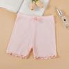 Pantalones de Seguridad para Niñas de Verano Anti-luz Leggings Infantiles Pantalones de Tres Piezas de Modal Shorts para Bebé con Borde de Orejas de Mariposa