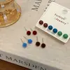 Set de Aretes de Grano Pintados con Spray de Colores para Mujer, Púa de Plata, Fresco y Compacto, Adecuado para el Uso Diario, Versátiles Aretes de Trago