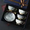 Juego de Taza y Platillo para Café de Porcelana de Hueso, Juego de Tazas Cerámicas de Lujo Ligero y Gama Alta, Vajilla Exquisita para Bodas, Cumpleaños y Inauguraciones de Casa