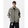 Punk de Rua Bonito Casual Jaqueta de Couro Masculina Outono Americana Design Solto Senso de Design Jaqueta de Trabalho Marca Tendência Versátil Gola Lapela Roupa de Couro