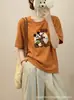 Fábrica Mayorista en Stock Camiseta de Verano Nueva Simple de Manga Corta de Algodón Copo de Nieve para Mujer Guangzhou Shisanxing
